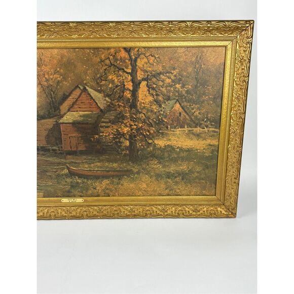 Vintage Old Mill Robert Wood Framed Print Large Plaque 22.5x39.5in Turner Frame - Picture 3 of 8